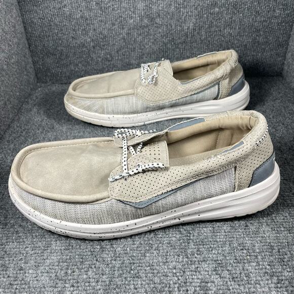Hey Dude Welsh Grip Mix Shoes Men's 9 Beige/Oyster Slip On Casual Foam Insole - Picture 5 of 8